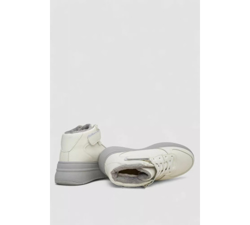 Кросівки жіночі зимові на хутрі, колір біло-сірий, 248RAM02-7