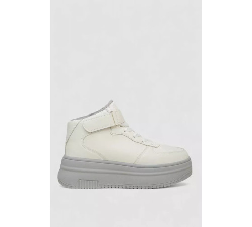 Кросівки жіночі зимові на хутрі, колір біло-сірий, 248RAM02-7