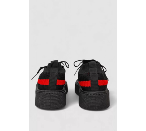 Кроссовки женские текстиль, цвет черно-красный, 243R2023-33