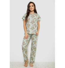 Женская пижама с принтом, цвет мятный, 243R6018