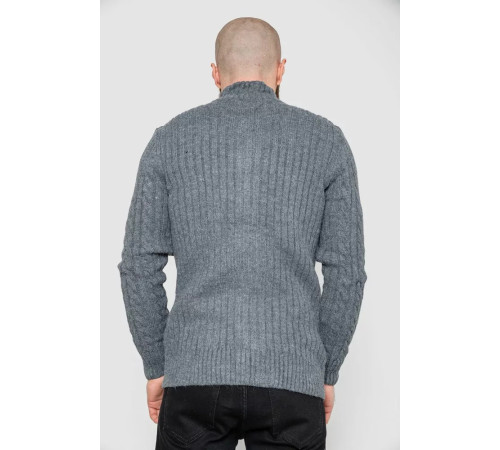 Кофта мужская на пуговицах, цвет серый, 214R10633.