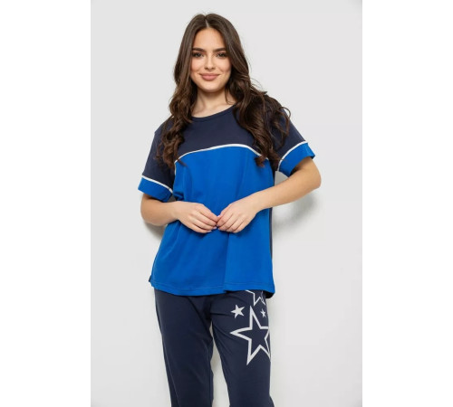 Женская пижама с принтом, цвет синий, 243R1600-027