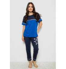 Женская пижама с принтом, цвет синий, 243R1600-027