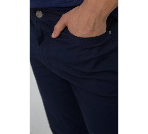 Брюки мужские однотонные, цвет темно-синий, 243R9107.