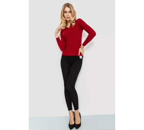 Женская кофта в рубчик, цвет бордовый, 204R015