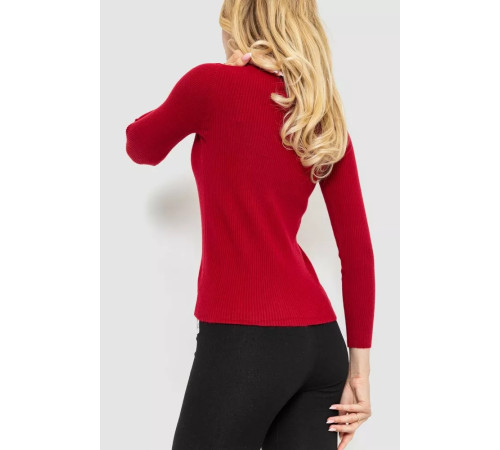 Женская кофта в рубчик, цвет бордовый, 204R015