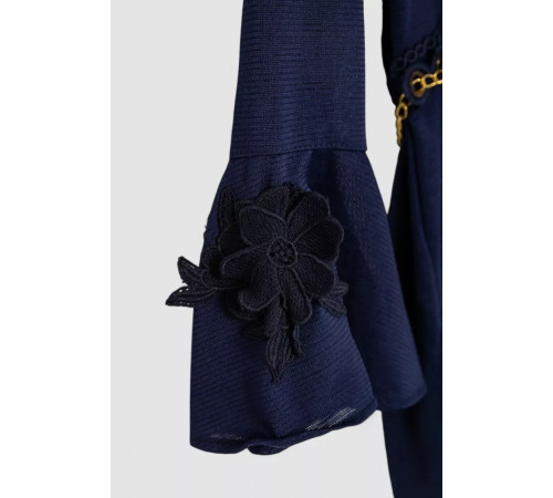 Платье-рубашка в комплекте с майкой для девочек, цвет темно-синий, 247R0495