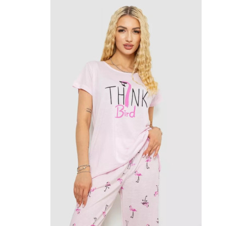 Женская пижама с принтом, цвет розовый, 243R7156