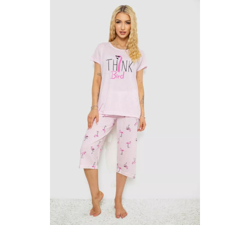 Женская пижама с принтом, цвет розовый, 243R7156