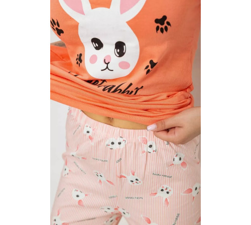 Женская пижама с принтом, цвет оранжевый, 243R15846