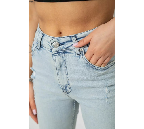Шорти джинсові жіночі, колір блакитний, 182R1699