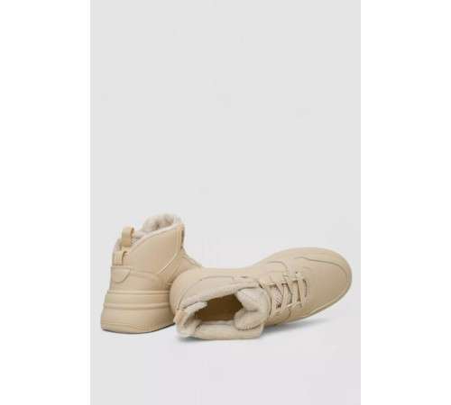Кросівки жіночі зимові на хутрі, колір бежевий, 248RAM09-3