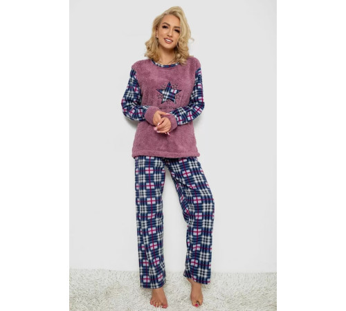 Піжама жіноча махра, колір пудрово-синій, 238R58441