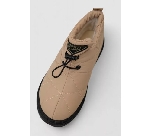 Дутики женские зимние на меху, цвет черно-бежевый, 248RFM04