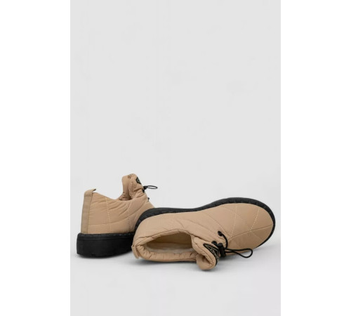 Дутики женские зимние на меху, цвет черно-бежевый, 248RFM04