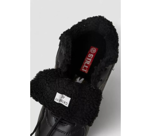 Кроссовки мужские зимние на меху, черно-белый, 248RCX700