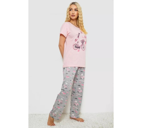 Женская пижама с принтом, цвет розовый, 243R7525.