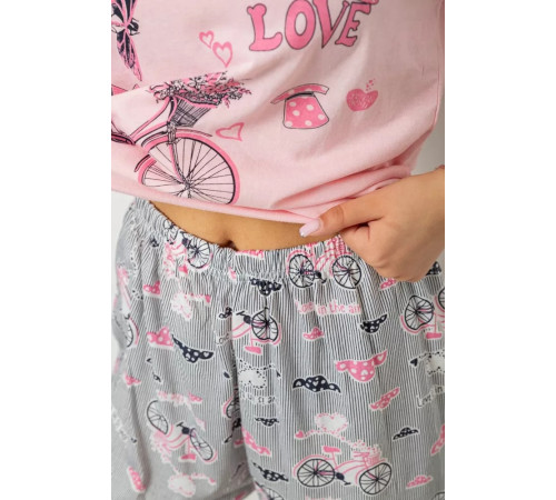 Женская пижама с принтом, цвет розовый, 243R7525.