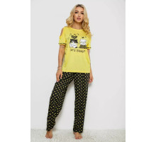 Піжама жіноча з принтом, колір жовтий, 243R3038-A
