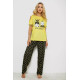 Піжама жіноча з принтом, колір жовтий, 243R3038-A