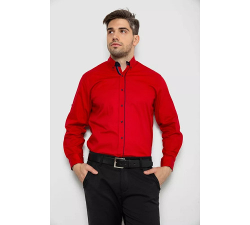 Рубашка мужская с принтом, цвет красный, 214R16111-1
