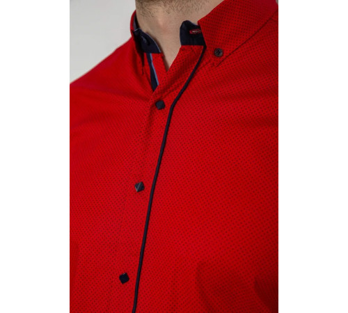 Рубашка мужская с принтом, цвет красный, 214R16111-1