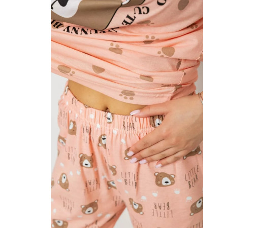Пижама женская с принтом, цвет персиковый, 243R15436.
