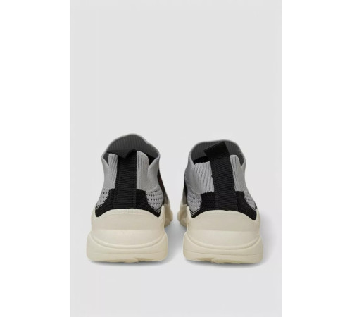 Слипоны женские из ткани, цвет черно-серый, 244R321C