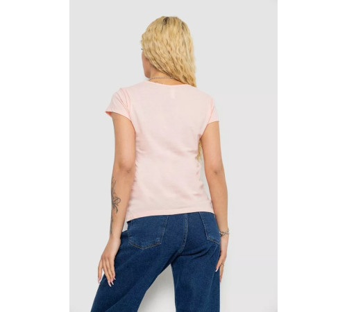 Женская футболка с принтом, цвет персиковый, 244R2211