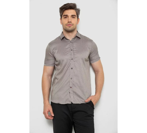 Рубашка мужская с принтом, цвет бежевый, 214R6917-5.