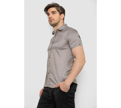 Рубашка мужская с принтом, цвет бежевый, 214R6917-5.