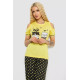 Піжама жіноча з принтом, колір жовтий, 243R2038-A