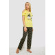 Піжама жіноча з принтом, колір жовтий, 243R2038-A