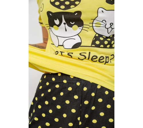 Піжама жіноча з принтом, колір жовтий, 243R2038-A