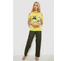 Женская пижама с принтом, цвет желтый, 243R2038-A