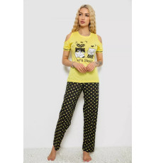 Піжама жіноча з принтом, колір жовтий, 243R2038-A