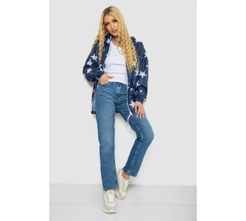 Вітровка жіноча з капюшоном, колір синій, 238R102