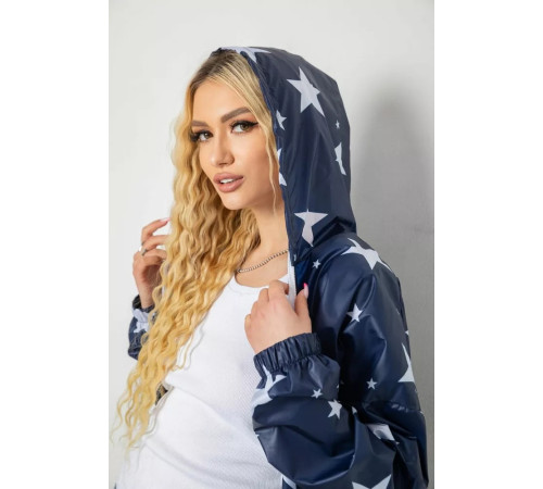 Вітровка жіноча з капюшоном, колір синій, 238R102