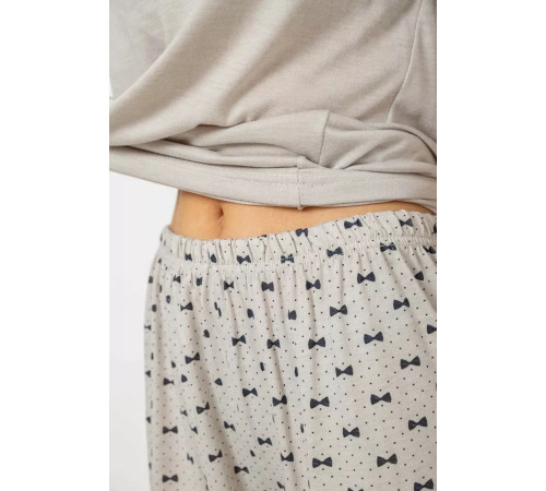 Женская пижама с принтом, цвет серый, 243R7032