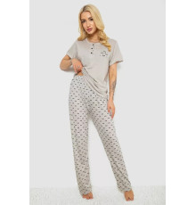 Женская пижама с принтом, цвет серый, 243R7032