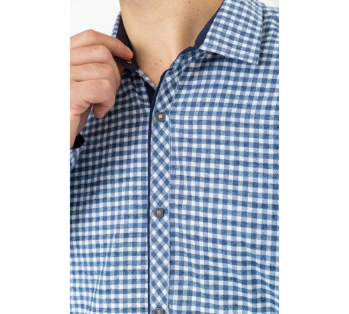 Сорочка чоловіча в клітинку байкова, колір синьо-білий, 214R115-35-193
