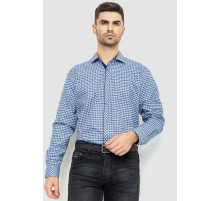 Сорочка чоловіча в клітинку байкова, колір синьо-білий, 214R115-35-193