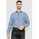 Сорочка чоловіча в клітинку байкова, колір синьо-білий, 214R115-35-193