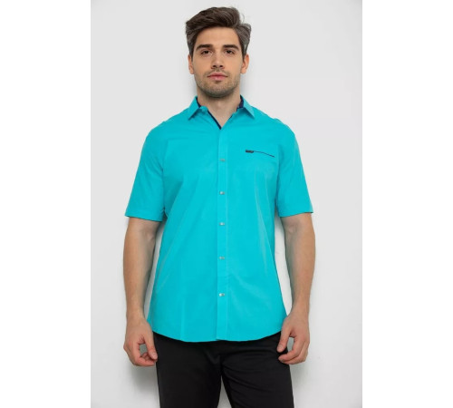 Рубашка мужская, цвет бирюзовый, 214R7008-1