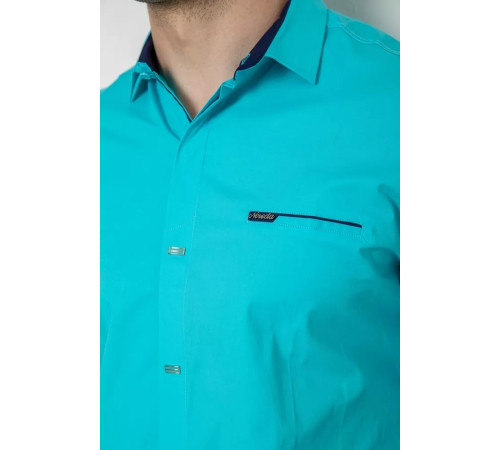 Рубашка мужская, цвет бирюзовый, 214R7008-1