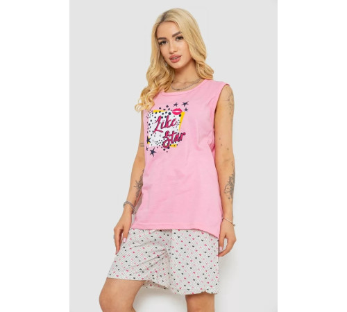 Женская пижама с принтом, цвет розовый, 243R8495