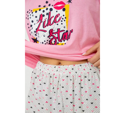 Женская пижама с принтом, цвет розовый, 243R8495