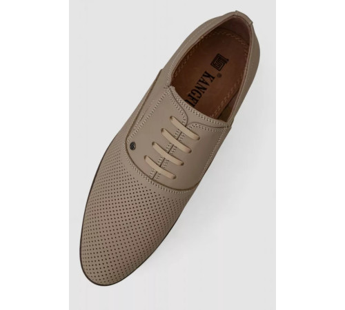 Туфлі чоловічі з перфорацією, колір темно-бежевий, 243RC1595