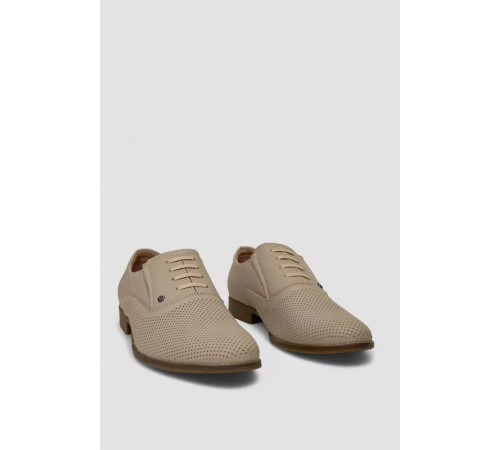 Туфлі чоловічі з перфорацією, колір темно-бежевий, 243RC1595