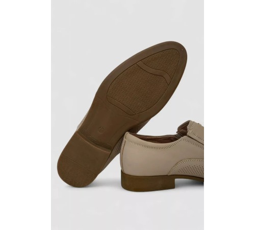 Туфлі чоловічі з перфорацією, колір темно-бежевий, 243RC1595